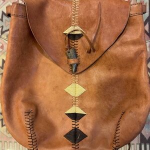 Lucky Brand Brown leather Backpack with Vintage Design